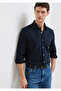 Striped Navy Blue Shirt Regular Fit / Normal Cut 0211998-91552 - 3