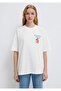 Napoli Printed Ecru T-Shirt Loose Fit / Comfortable Loose Cut 1614013-70057 - 4