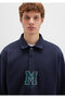 M Logo Printed Navy Blue Sweatshirt 0S10494-70490 - 5