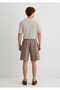 Linen Blend Brown Shorts 0410273-70321 - 5
