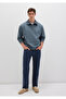 Lisbon Dark Navy Blue Denim Gabardine Trousers 0010039-90682