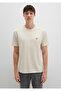 Logo Embroidered Beige Basic T-Shirt Loose Fit / Loose Casual Cut 067074-70072 - 4