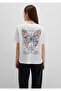 Butterfly Printed Ecru T-Shirt Regular Fit / Regular Cut 1613462-70057 - 5