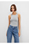Halter Neck Gray Polyamide Tank Top Fitted / Fitted Cut 1613499-70098 - 3