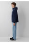 M0110641 Water Repellent Hooded Men's Coat Dark Blue - 5