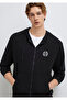 Mvjns Logo Printed Zippered Hooded Black Sweatshirt 0S10193-900 - 2