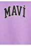 Logo Printed Hooded Purple Sweatshirt 7610035-70586 - 6