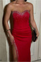 Women's flattering strapless mermaid maxi evening dress - 8