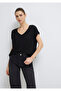 V-Neck Black Basic Viscous T-Shirt Regular Fit / Regular Fit 166449 -900 - 2