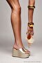 Marta Platform Metallic Single Strap Women's Slippers