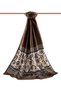 Crepe Edge Motif Flower Patterned Mink Color 75X195 Non-Fade Shawl - 8