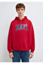 Logo Printed Hooded Red Sweatshirt 067149-70464 - 3