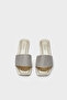 Stoned Single Strap Flat Heel Women's Slippers - 5