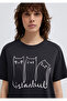 Cat Printed Black Istanbul T-Shirt Regular Fit 1610674 -70087 - 6