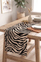 Black Beige Zebra Patterned Digital Print Runner - Cgh348-rn