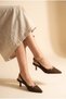 Selene Vita Women's Pointed Toe Open Back Thin Heeled Shoes 0012205 Matte Brown