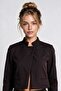 Padded Asymmetrical Crop Woven Jacket Laz0017 Brown - 3