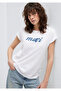 تي شيرت أبيض مطبوع بشعار Slim Fit / Slim Fit 166422-620 - 2