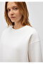 Crew Neck White Basic Sweatshirt 1610198-70057 - 6