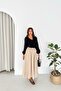Women's V-Neck Organic Fabric Transparent Buttoned Ruffle Blouse - 4