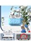 Blue Soft Silicone Case for AirPods Pro 3,Shockproof Flower Engraved Cover with Cherry Blossom Keychain and Cleaning Kit - 4