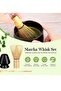 Matcha Whisk Set,4-Piece Japanese Tea Ceremony Set with Bamboo Whisk,Scoop,Ceramic Bowl,and Whisk Holder,White - 6