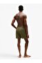 Men's Brand Logo Printed Khaki Green Swim Shorts Suitable for Daily Use - 5