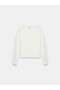 10645 V-Neck Soft Textured Knitwear Sweater-Ecru - 5