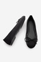 Women's Bow Detail Ballet Flats Tovran Black Satin - 8