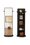360° Rotating 3-in-1 Full-Length Mirror (168 x 46 cm) BLACK - Storage Shelves & Dual-Side Hangers, Space-Saving Design