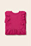 Girl's Long Sleeve Dress with Ruffles, Lycra, Self-Patterned Ottoman Fabric - 3
