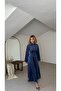 Velvet Side-Tie Half Placket Button-Down Special Occasion Everyday Long Height Women's Dress - 7