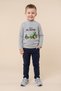Boy's Sweatshirt Long Sleeve Printed Blouse 2 Thread Fleece Lined Lycra