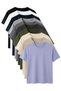 Men's 10-Piece Cotton Basic T-Shirt Short Sleeve Comfortable Fit Solid Color Set