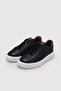 Tommy Men's Faux Leather Sneaker Shoes Black - 5