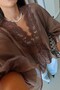 Beige Stone Collar Lace Shirt Per5108 - 4