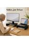 حامل شاشة أحادي المستوى أسود اللون، رافع شاشة لابتوب مكتبي (عبوة من قطعتين)، منظم مكتب للمنزل والمكتب والدراسة - 6