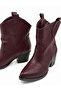 Shane Women's Burgundy Embroidered Pointed Toe Thick Heeled Western Cowboy Boots - 4