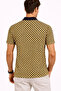 Men's Pique Fabric Polo Collar Patterned T-Shirt Short Sleeve Summer T-Shirt - Yellow - 3