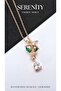 Green Leaf Starfish Zircon Stone Steel Necklace