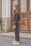 Girl's Knitwear Set Gray Cardigan and Trousers - 2