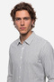 Men's White Striped Regular Fit Long Sleeve Shirt - 3