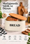 Metal Bread Box with Wooden Lid, Bread Box Cream 18X18 cm
