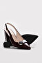 Genuine Leather Claret Red Women's Thick Heeled Shoes 215Za2977 - 4