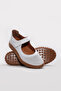 Genuine Leather White Women's Ballerina Shoes 240Za2110 - 3