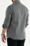Men's Slim Fit Denim Shirt Gray - 5