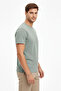 Men's Crew Neck T-Shirt Regular Fit Basic Cotton Daily Use T-Shirt - Mint Green - 4