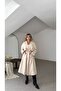 Belted Lined Trench Coat with Cape Cover