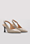 Genuine Leather Beige Patent Leather Women's Thin Heel Shoes 210Za1717 - 4