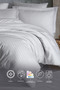 Line Duvet Cover Set Double Cotton Satin 6 Piece Gray - 2